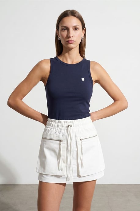 Bestickte ärmellose Slim-Fit-Jersey-Bluse - Image 3