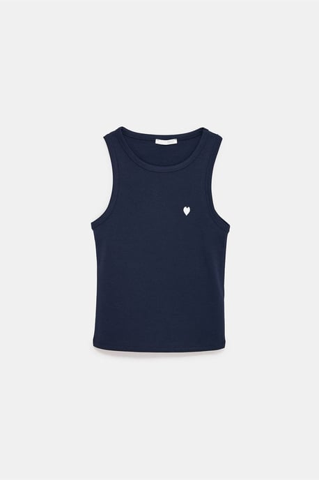 Bestickte ärmellose Slim-Fit-Jersey-Bluse - Image 5