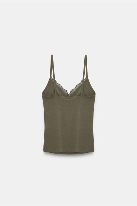 Spitzen V-Ausschnitt Ärmellose Cami Bluse - Image 6