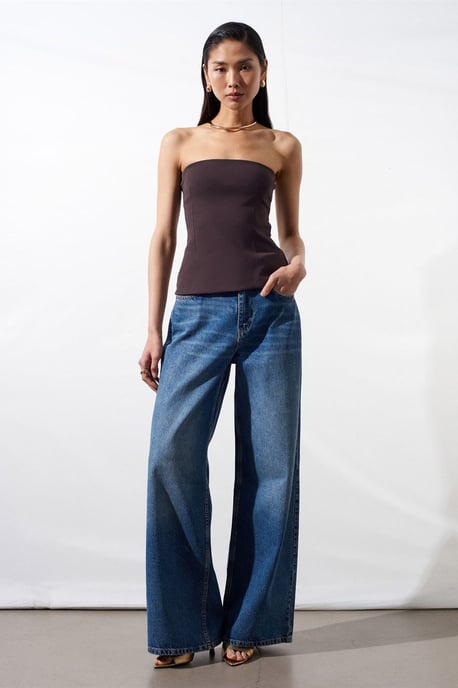 Trägerlose Slim-Fit Bandeau-Bluse - Image 4