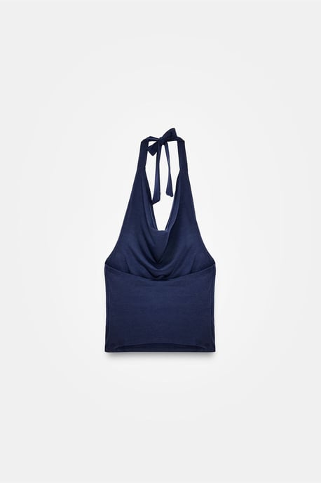 Ärmellose Bluse mit Schalkragen und Bindeband - Image 5