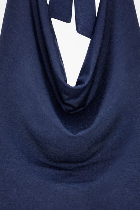 Ärmellose Bluse mit Schalkragen und Bindeband - Image 6