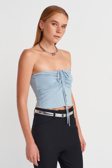 Damen Bandeau-Crop-Bluse mit Bindedetail - Image 1