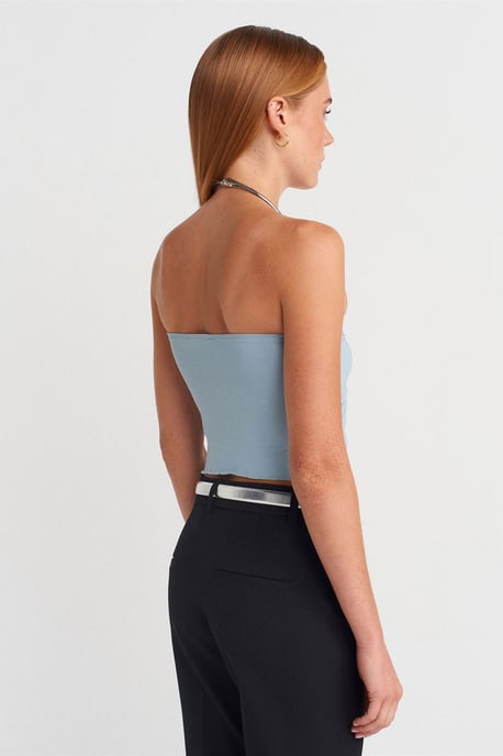 Damen Bandeau-Crop-Bluse mit Bindedetail - Image 2