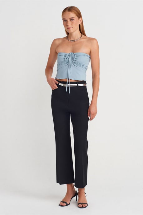 Damen Bandeau-Crop-Bluse mit Bindedetail - Image 4