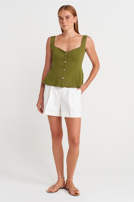 Figurbetonte ärmellose Peplum-Bluse - Image 4