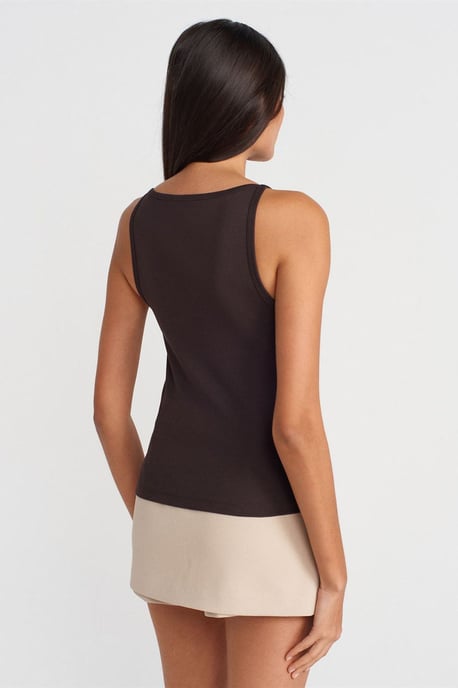 Rippstrick Halterneck Slim-Fit Bluse - Image 2