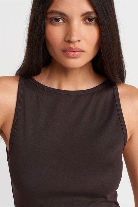 Rippstrick Halterneck Slim-Fit Bluse - Image 3