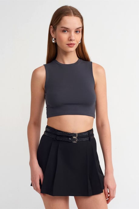 Ärmelloses Crop-Top aus Baumwoll-Jersey - Image 1