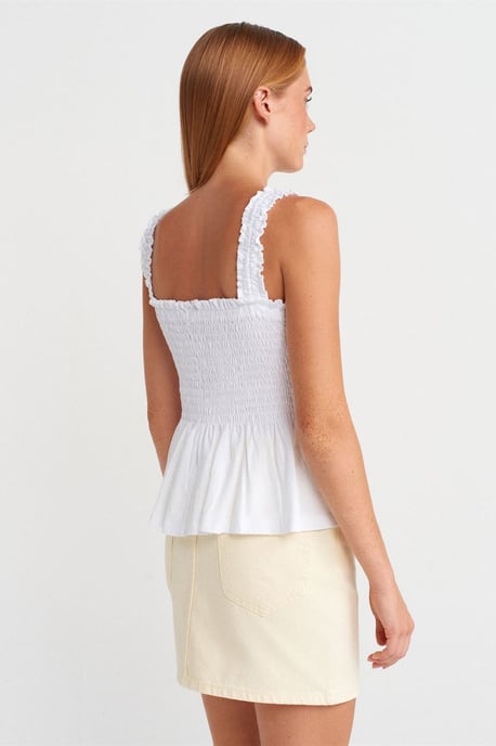 Rüschen-Ärmellose Bluse mit Quadrat-Ausschnitt - Image 2