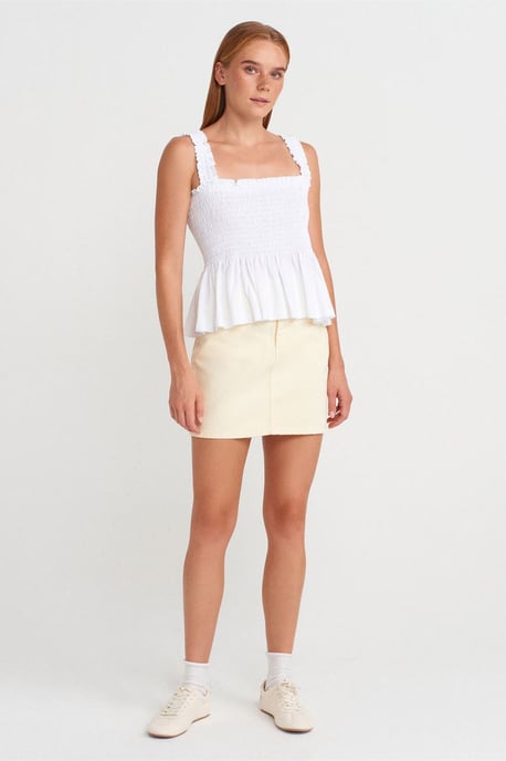 Rüschen-Ärmellose Bluse mit Quadrat-Ausschnitt - Image 4