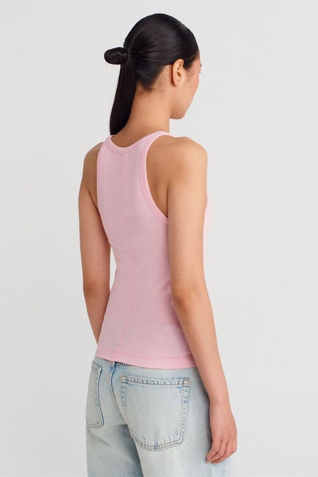 Rippstrick-Baumwoll-Ärmellose Cami-Bluse - Image 2