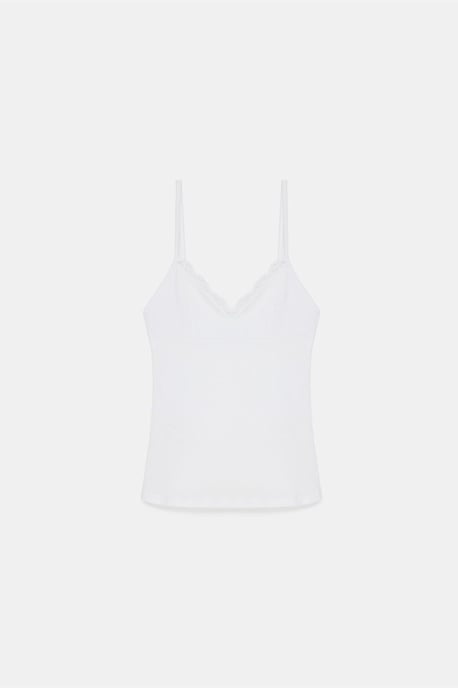 Spitzen V-Ausschnitt Ärmellose Cami-Bluse - Image 5