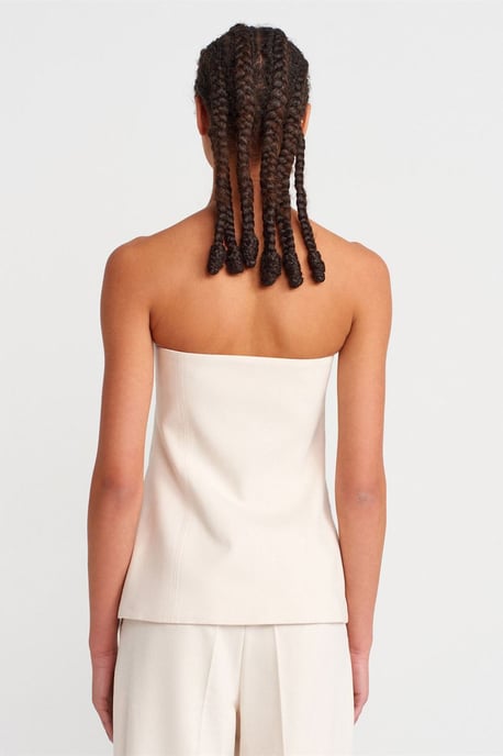 Bügelose Gewebte Bandeau Bluse - Image 2