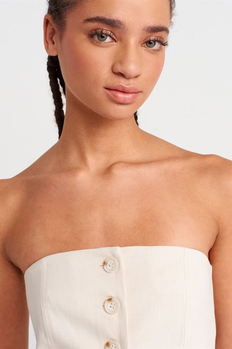 Bügelose Gewebte Bandeau Bluse - Image 3