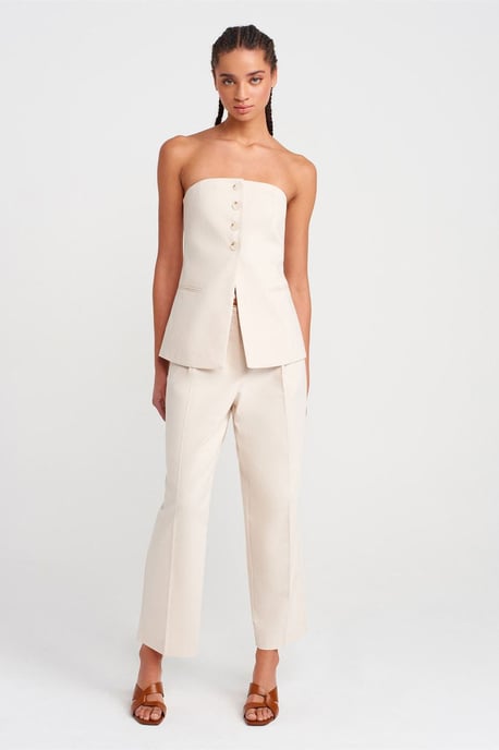 Bügelose Gewebte Bandeau Bluse - Image 4