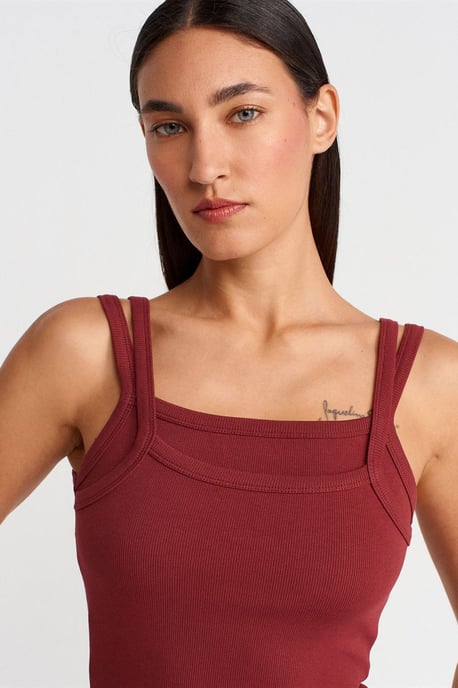 Rippenshirt ohne Ärmel mit quadratischem Ausschnitt - Image 3