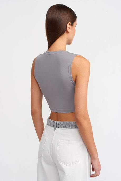 Ärmelloses Crop-Top aus Baumwoll-Jersey - Image 2