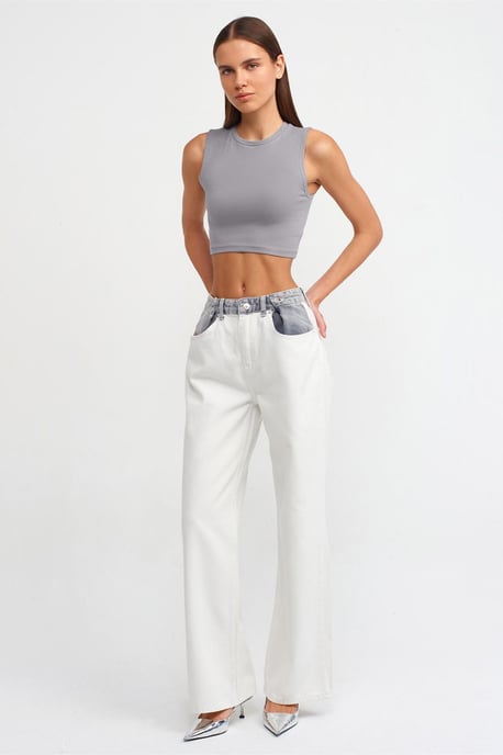 Ärmelloses Crop-Top aus Baumwoll-Jersey - Image 3