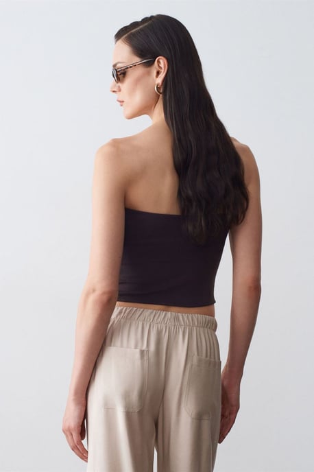 Damen Strapless Crop Bandeau Top - Image 2
