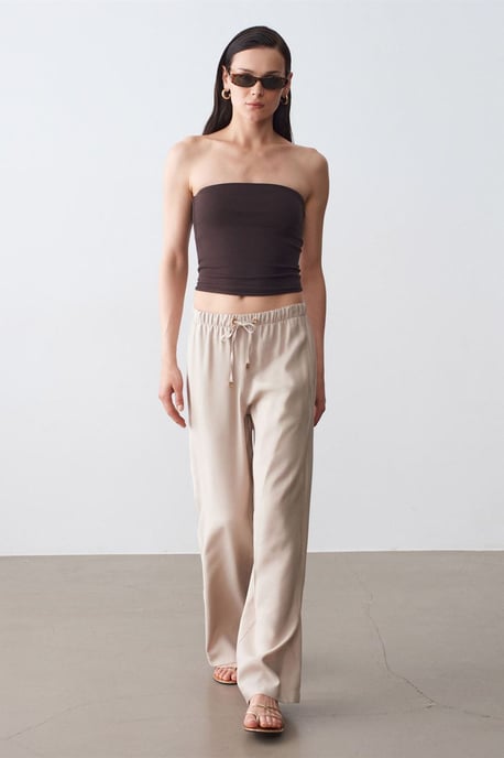 Damen Strapless Crop Bandeau Top - Image 4