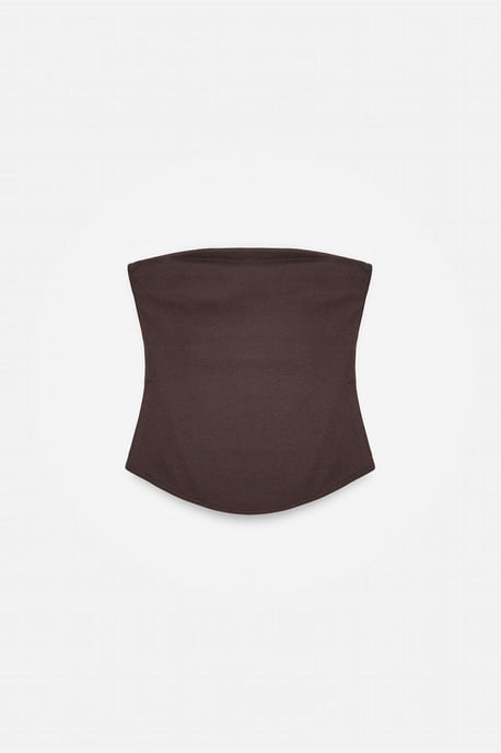 Damen Strapless Crop Bandeau Top - Image 5