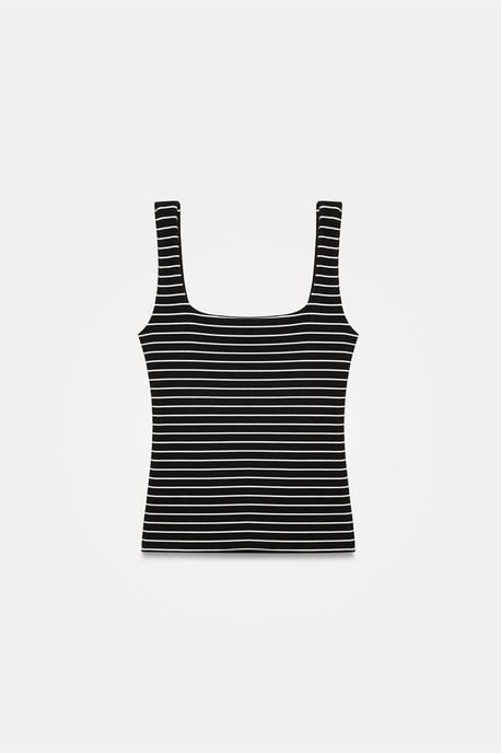 Gestreifte Rippenshirt Ärmellose Bluse - Image 5