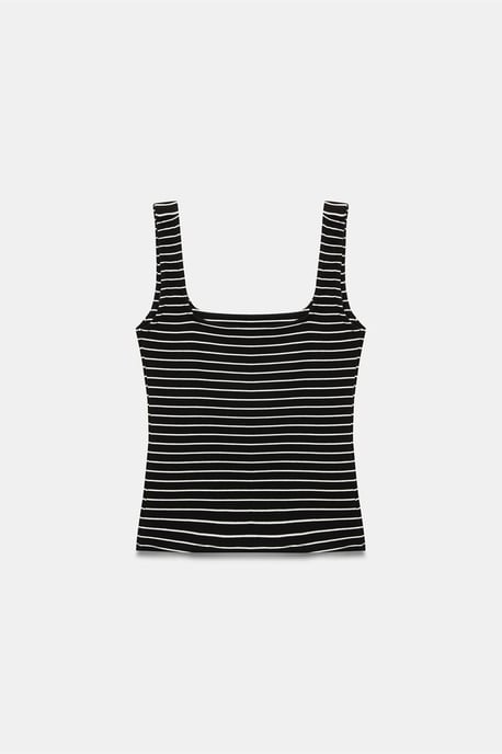 Gestreifte Rippenshirt Ärmellose Bluse - Image 6