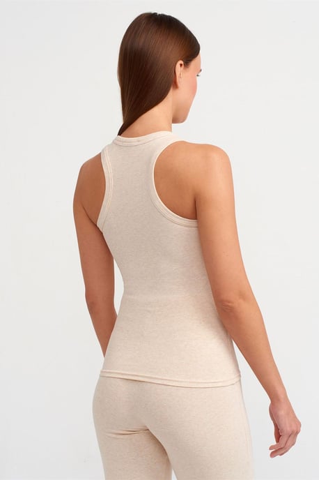 Gerippte Halsbandfreie ärmellose Bluse - Image 2