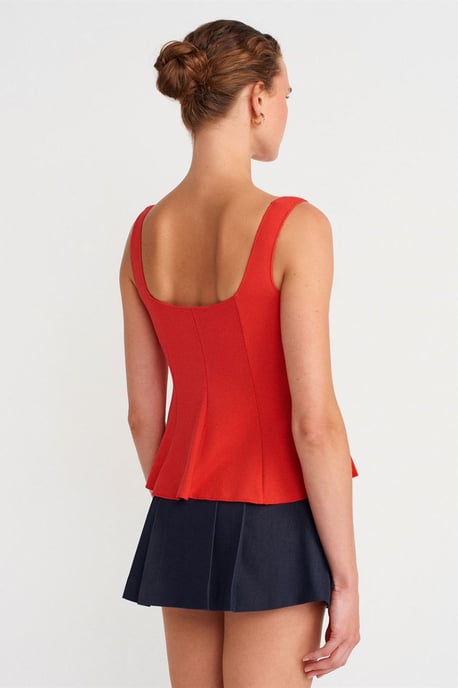 Taillierte ärmellose Peplum-Bluse - Image 2