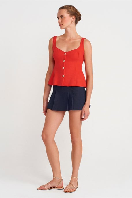 Taillierte ärmellose Peplum-Bluse - Image 4