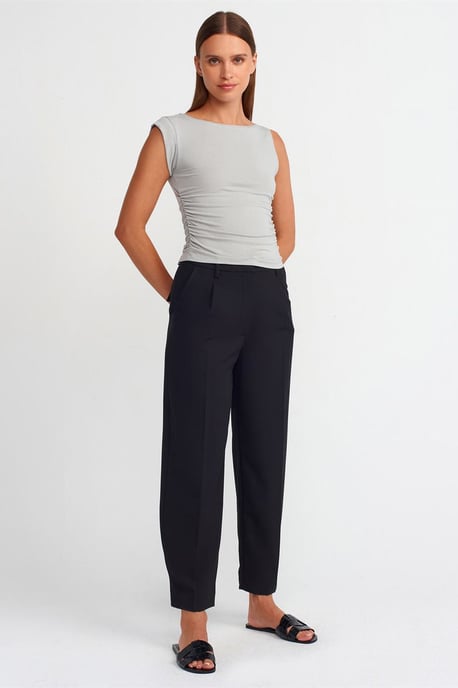 Ärmellose Bootsausschnitt Slim-fit Bluse - Image 3