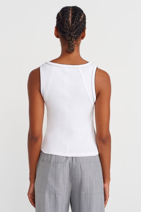 Damen Rippstrick Baumwolle Cami Bluse - Image 2