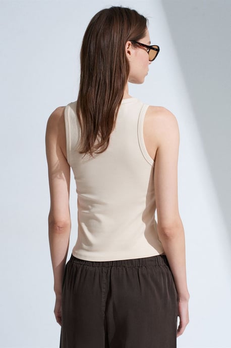 Bestickte ärmellose Slim-Fit-Jerseybluse - Image 2