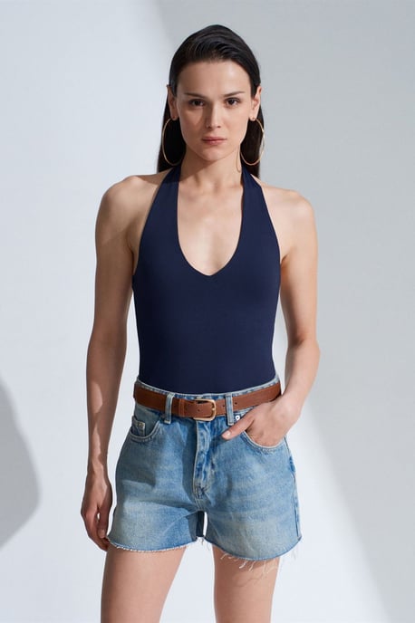 Halterneck Cut-Out Bodysuit - Image 2