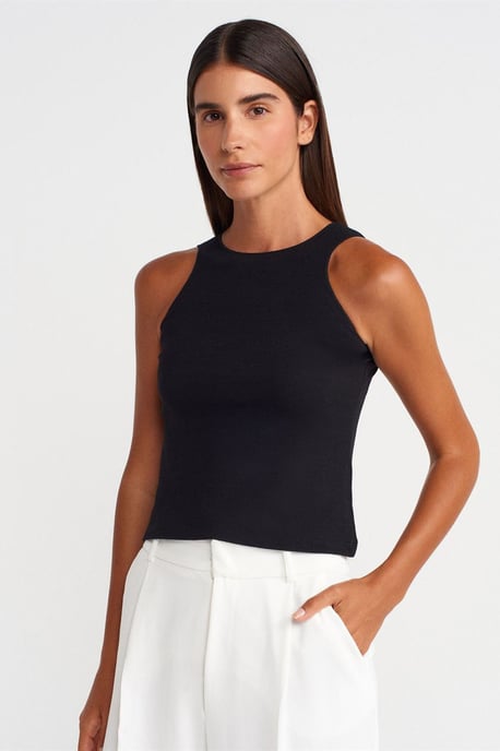 Taillierte Rippenshirt ohne Ärmel - Image 1