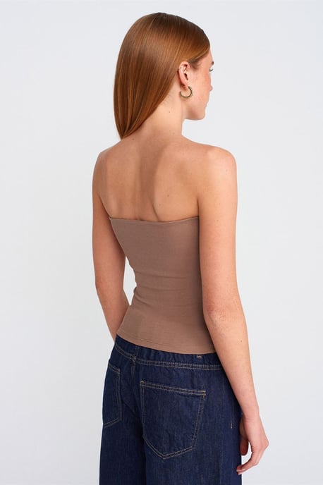 Trägerlose Bodycon Bandeau Bluse - Image 2