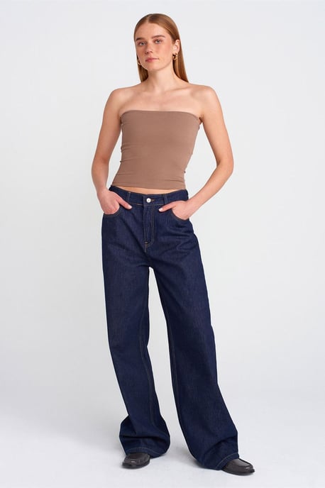 Trägerlose Bodycon Bandeau Bluse - Image 3