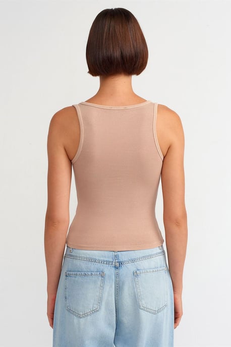 Ärmellose Slim-Fit Jersey-Bluse - Image 3