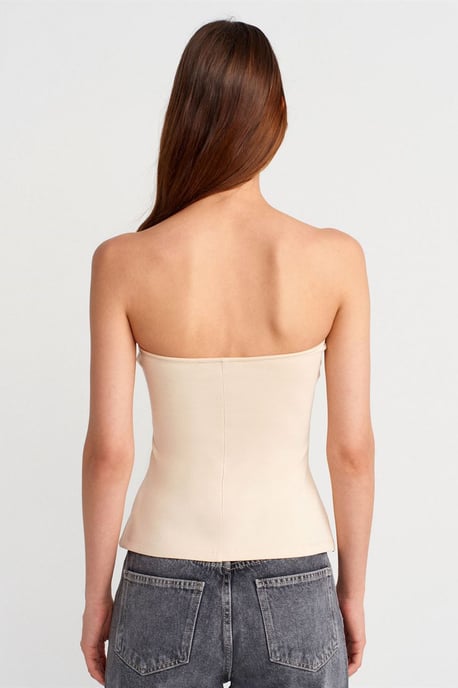 Trägerlose Slim-Fit Bandeau-Bluse - Image 2