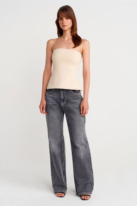 Trägerlose Slim-Fit Bandeau-Bluse - Image 4