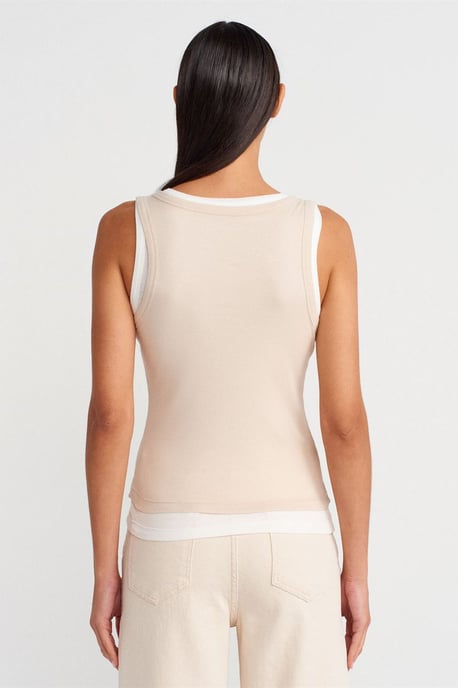 Rippstrick-Baumwoll-Ärmellose Cami-Bluse - Image 2