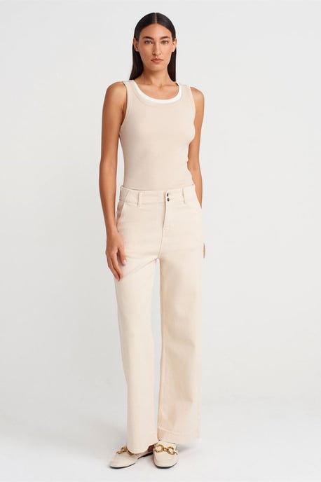 Rippstrick-Baumwoll-Ärmellose Cami-Bluse - Image 4