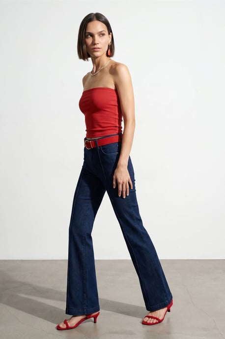 Damen Strapless Crop Bandeau Top - Image 5