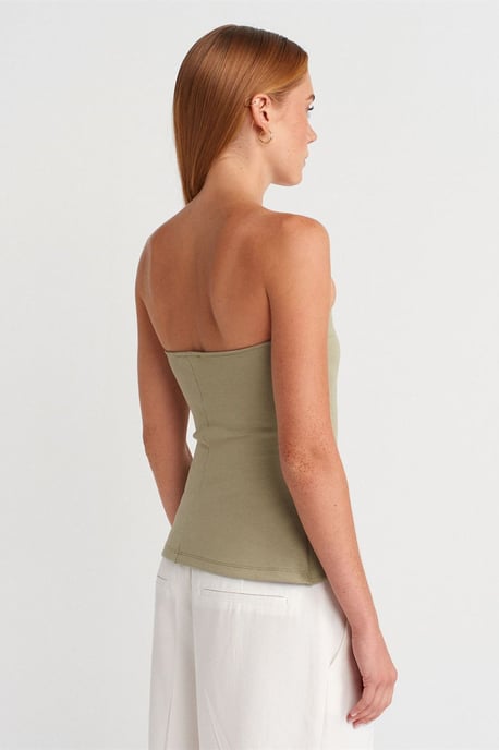Trägerlose Slim-Fit Bandeau-Bluse - Image 2