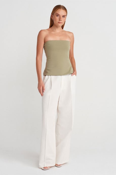 Trägerlose Slim-Fit Bandeau-Bluse - Image 4