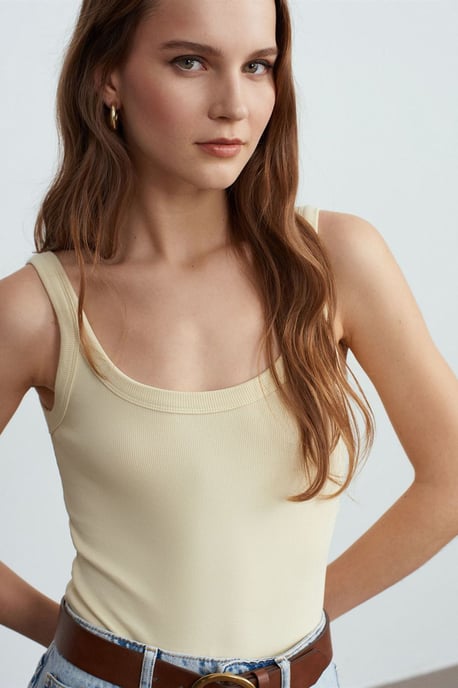 Ärmelloser gerippter Baumwollmischung Body - Image 3