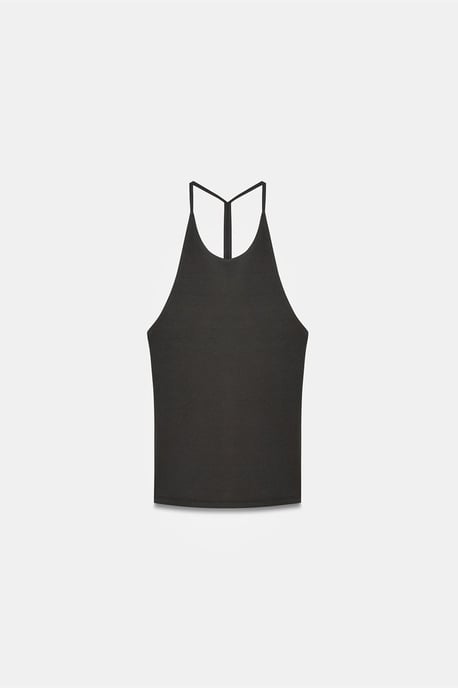 Schlanke Passform Halterneck Jersey Bluse - Image 5