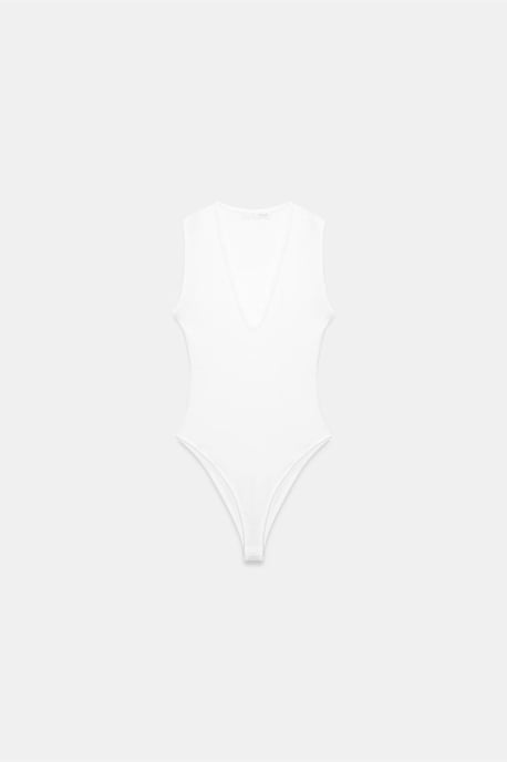 Ärmelloser Slim-Fit U-Ausschnitt Bodysuit - Image 5