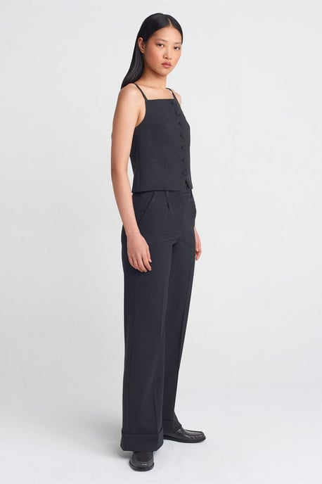 Ärmellose Crepe-Bluse mit Quadrat-Ausschnitt - Image 3